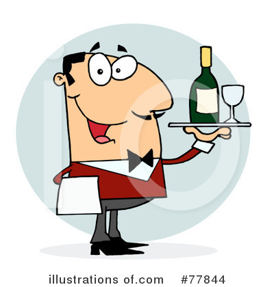 Royalty-Free (RF) Waiter Clipart Illustration by Hit Toon - Stock Sample #77844