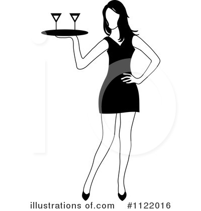 Royalty-Free (RF) Waitress Clipart Illustration by Pams Clipart - Stock Sample #1122016