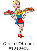 Waitress Clipart #1318403 by LaffToon