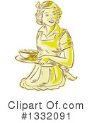 Waitress Clipart #1332091 by patrimonio