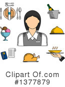 Waitress Clipart #1377879 by Vector Tradition SM