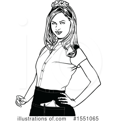 Royalty-Free (RF) Waitress Clipart Illustration by dero - Stock Sample #1551065