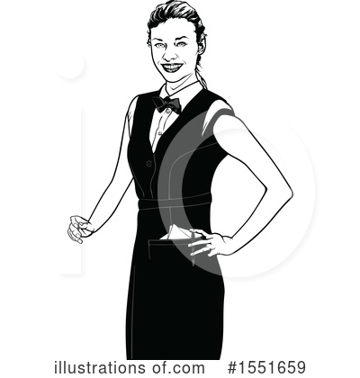 Royalty-Free (RF) Waitress Clipart Illustration by dero - Stock Sample #1551659