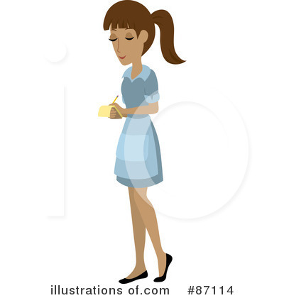 Royalty-Free (RF) Waitress Clipart Illustration by Rosie Piter - Stock Sample #87114