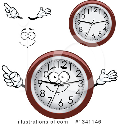 Royalty-Free (RF) Wall Clock Clipart Illustration by Vector Tradition SM - Stock Sample #1341146
