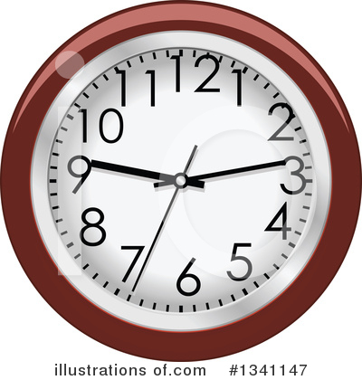 Royalty-Free (RF) Wall Clock Clipart Illustration by Vector Tradition SM - Stock Sample #1341147