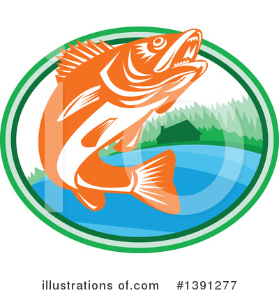 Royalty-Free (RF) Walleye Clipart Illustration by patrimonio - Stock Sample #1391277