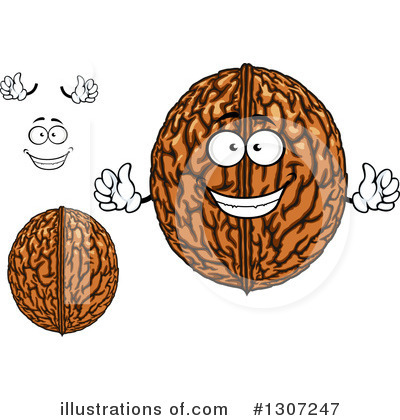 Royalty-Free (RF) Walnut Clipart Illustration by Vector Tradition SM - Stock Sample #1307247