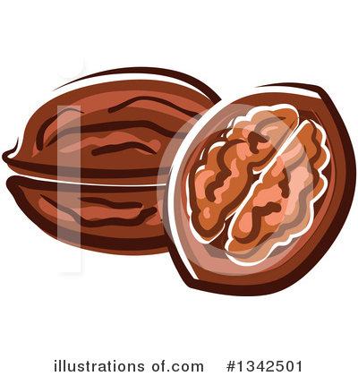 Royalty-Free (RF) Walnut Clipart Illustration by Vector Tradition SM - Stock Sample #1342501