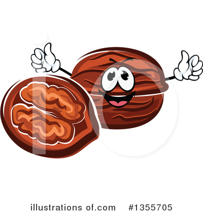 Royalty-Free (RF) Walnut Clipart Illustration by Vector Tradition SM - Stock Sample #1355705