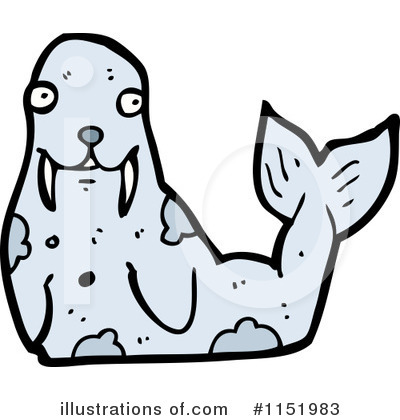 Royalty-Free (RF) Walrus Clipart Illustration by lineartestpilot - Stock Sample #1151983