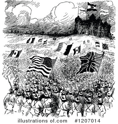 Royalty-Free (RF) War Cartoon Clipart Illustration by Prawny Vintage - Stock Sample #1207014