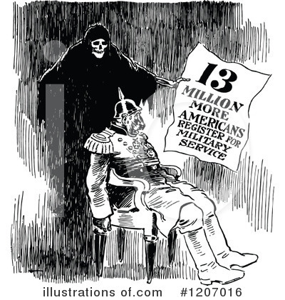 Royalty-Free (RF) War Cartoon Clipart Illustration by Prawny Vintage - Stock Sample #1207016