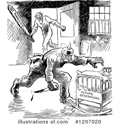 Royalty-Free (RF) War Cartoon Clipart Illustration by Prawny Vintage - Stock Sample #1207020