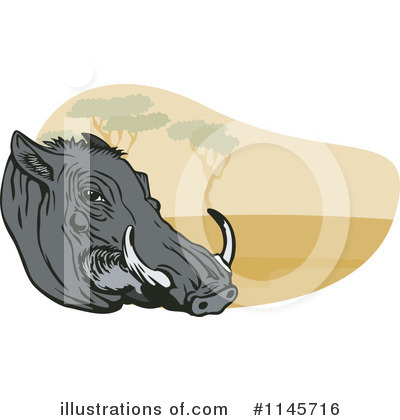Royalty-Free (RF) Warthog Clipart Illustration by patrimonio - Stock Sample #1145716