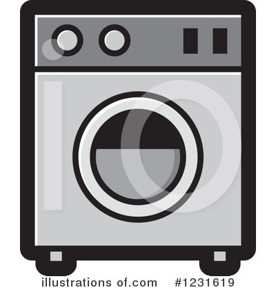 Royalty-Free (RF) Washing Machine Clipart Illustration by Lal Perera - Stock Sample #1231619