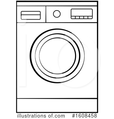 Royalty-Free (RF) Washing Machine Clipart Illustration by Lal Perera - Stock Sample #1608458