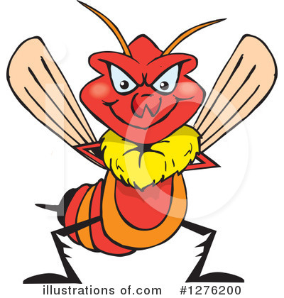 Royalty-Free (RF) Wasp Clipart Illustration by Dennis Holmes Designs - Stock Sample #1276200