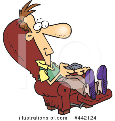 Royalty-Free (RF) Watching Tv Clipart Illustration by toonaday - Stock Sample #442124