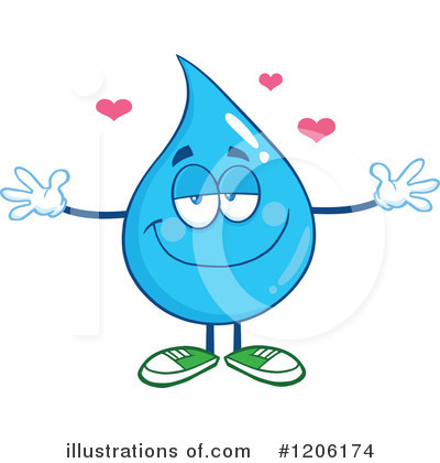 Royalty-Free (RF) Water Drop Clipart Illustration by Hit Toon - Stock Sample #1206174