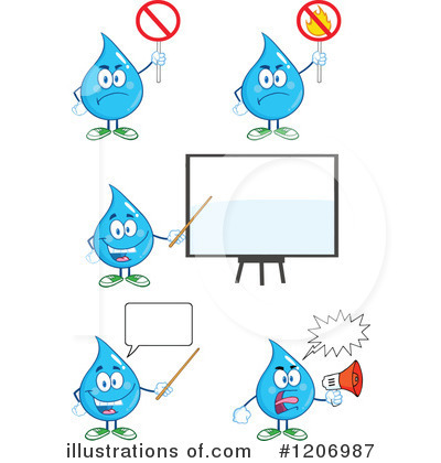 Royalty-Free (RF) Water Drop Clipart Illustration by Hit Toon - Stock Sample #1206987
