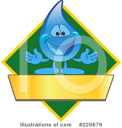 Royalty-Free (RF) Water Droplet Character Clipart Illustration by Mascot Junction - Stock Sample #220676