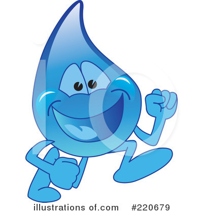 Royalty-Free (RF) Water Droplet Character Clipart Illustration by Mascot Junction - Stock Sample #220679