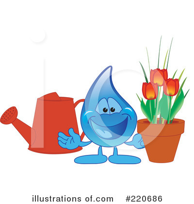 Royalty-Free (RF) Water Droplet Character Clipart Illustration by Mascot Junction - Stock Sample #220686