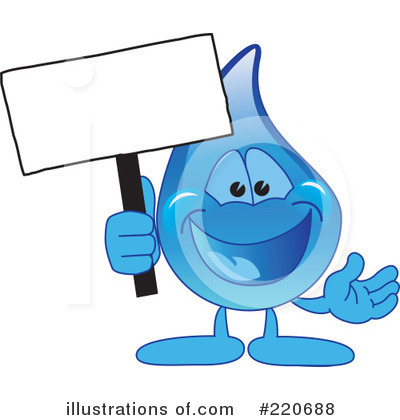 Royalty-Free (RF) Water Droplet Character Clipart Illustration by Mascot Junction - Stock Sample #220688