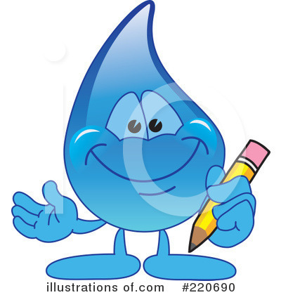 Royalty-Free (RF) Water Droplet Character Clipart Illustration by Mascot Junction - Stock Sample #220690