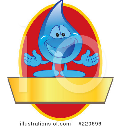 Royalty-Free (RF) Water Droplet Character Clipart Illustration by Mascot Junction - Stock Sample #220696