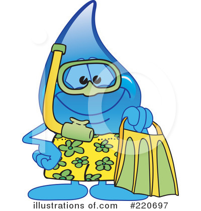 Royalty-Free (RF) Water Droplet Character Clipart Illustration by Mascot Junction - Stock Sample #220697