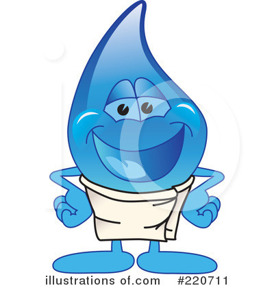 Water Droplet Character Clipart #220711 by Toons4Biz