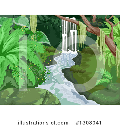 Waterfall Clipart #1308041 by BNP Design Studio