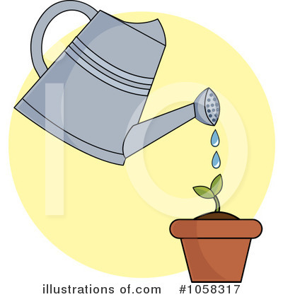 Royalty-Free (RF) Watering Can Clipart Illustration by Pams Clipart - Stock Sample #1058317