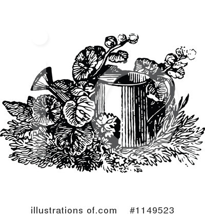 Royalty-Free (RF) Watering Can Clipart Illustration by Prawny Vintage - Stock Sample #1149523
