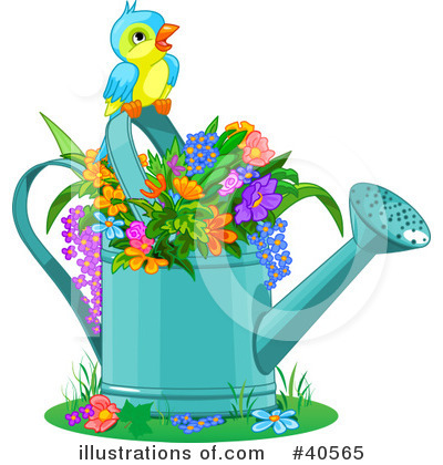 Royalty-Free (RF) Watering Can Clipart Illustration by Pushkin - Stock Sample #40565
