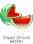 Watermelon Clipart #40381 by AtStockIllustration