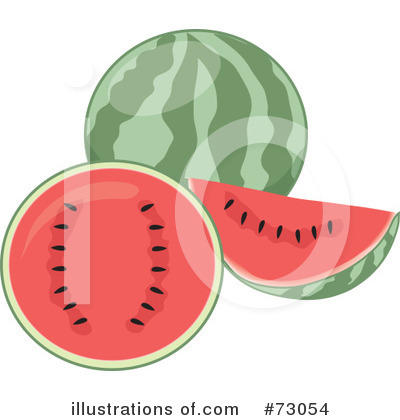 Royalty-Free (RF) Watermelon Clipart Illustration by Rosie Piter - Stock Sample #73054