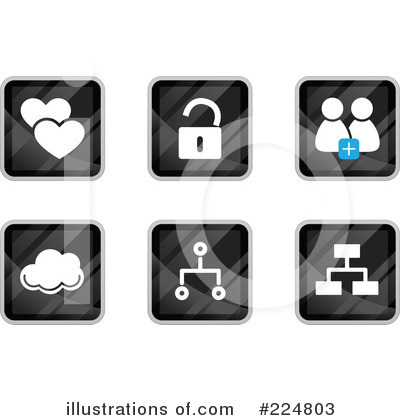 Royalty-Free (RF) Web Site Icons Clipart Illustration by Qiun - Stock Sample #224803