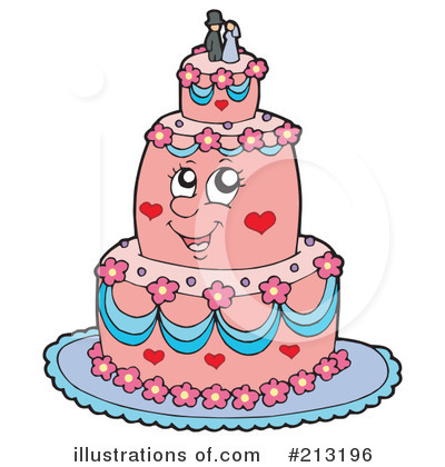 Royalty-Free (RF) Wedding Cake Clipart Illustration by visekart - Stock Sample #213196
