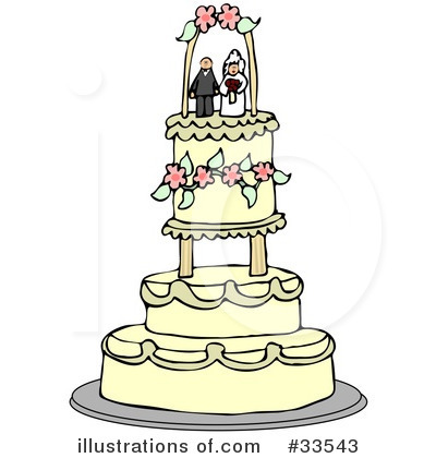 RoyaltyFree RF Wedding Cake Clipart Illustration by Dennis Cox Stock 