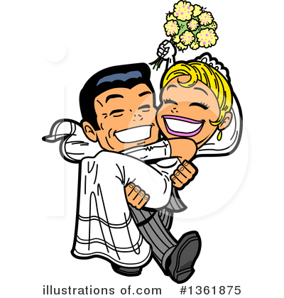 Just Married Clipart #1361875 by Clip Art Mascots