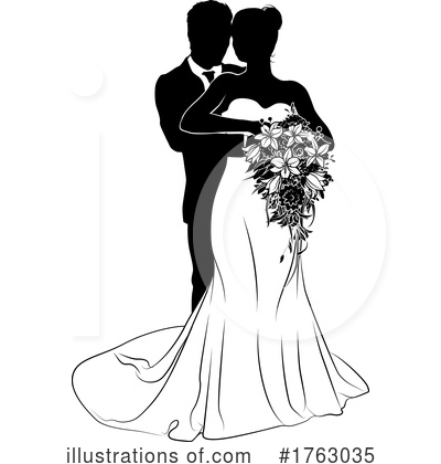 Wedding Couple Clipart #1763035 by AtStockIllustration