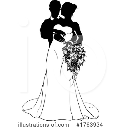 Wedding Couple Clipart #1763934 by AtStockIllustration