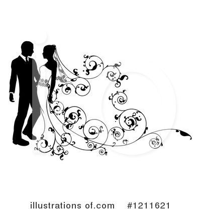 Royalty-Free (RF) Wedding Couple Clipart Illustration by AtStockIllustration - Stock Sample #1211621