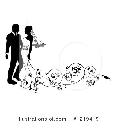 Royalty-Free (RF) Wedding Couple Clipart Illustration by AtStockIllustration - Stock Sample #1219419