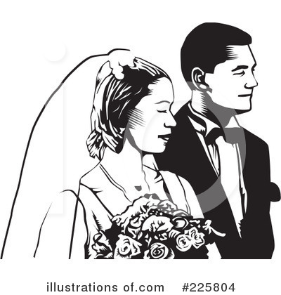 Royalty-Free (RF) Wedding Couple Clipart Illustration by David Rey - Stock Sample #225804