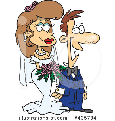 Royalty-Free (RF) Wedding Couple Clipart Illustration by toonaday - Stock Sample #435784