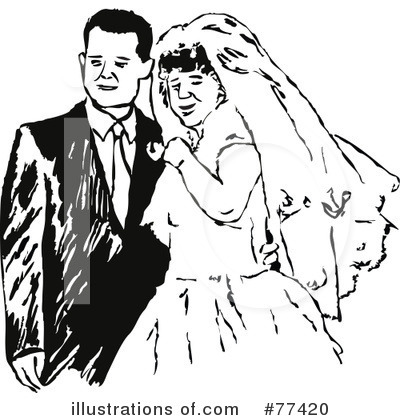 Royalty-Free (RF) Wedding Couple Clipart Illustration by Prawny - Stock Sample #77420